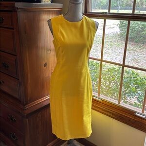 Calvin Klein Yellow Sleeveless Sheath Mini Dress